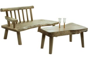 無垢の桐のテーブルベンチ
